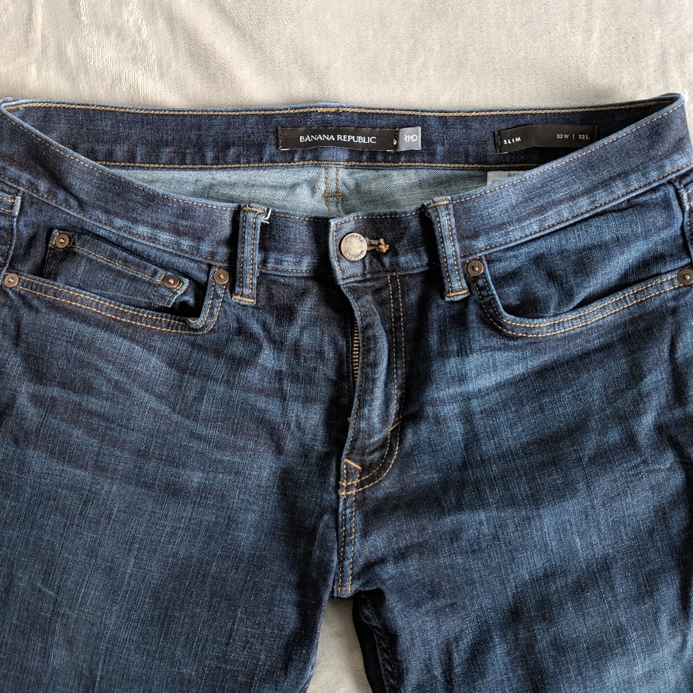 32x32 Banana Republic dark slim stretch jeans